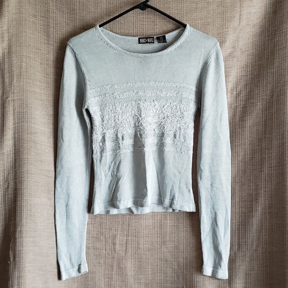 Shu Shu silver / grey mesh like top💥Chic💥 - Picture 1 of 9